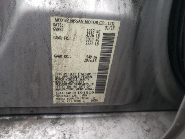 Photo 10 from auction – 2018 NISSAN ALTIMA 2.5 with VIN 1N4AL3AP1JC193919