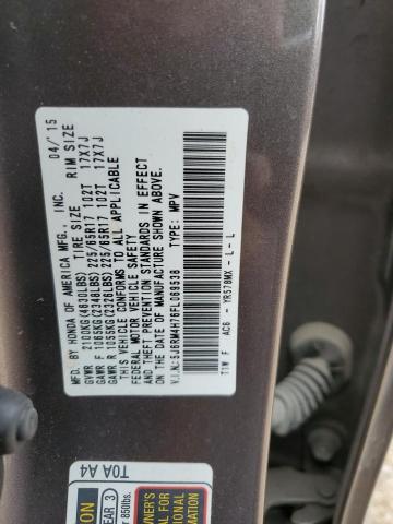Photo 10 from auction – 2015 HONDA CR-V EXL with VIN 5J6RM4H76FL069538