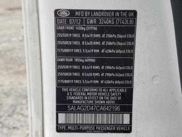 صورة رقم 10 من المزاد - 2012 LAND ROVER LR4 HSE مع VIN SALAG2D47CA642196