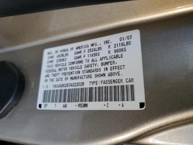 Photo 10 from auction – 2007 ACURA TL with VIN 19UUA66297A022028