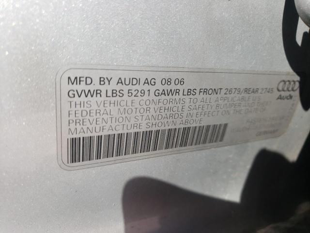Photo 10 from auction – 2007 AUDI A6 3.2 QUA with VIN WAUDH74F37N038219