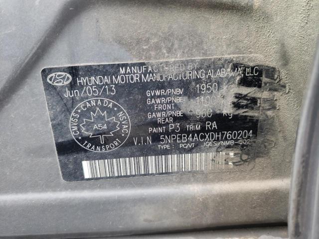 Photo 10 from auction – 2013 HYUNDAI SONATA GLS with VIN 5NPEB4ACXDH760204