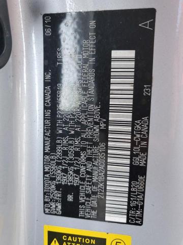 Photo 10 from auction – 2010 LEXUS RX 350 with VIN 2T2ZK1BA2AC035106