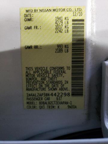 Photo 10 from auction – 2011 NISSAN ALTIMA BAS with VIN 1N4AL2AP3BN442298