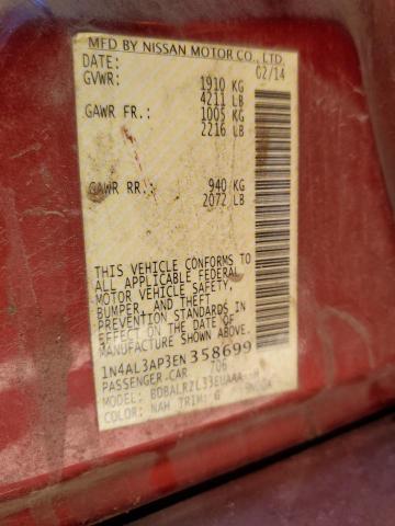Photo 10 from auction – 2014 NISSAN ALTIMA with VIN 1N4AL3AP3EN358699