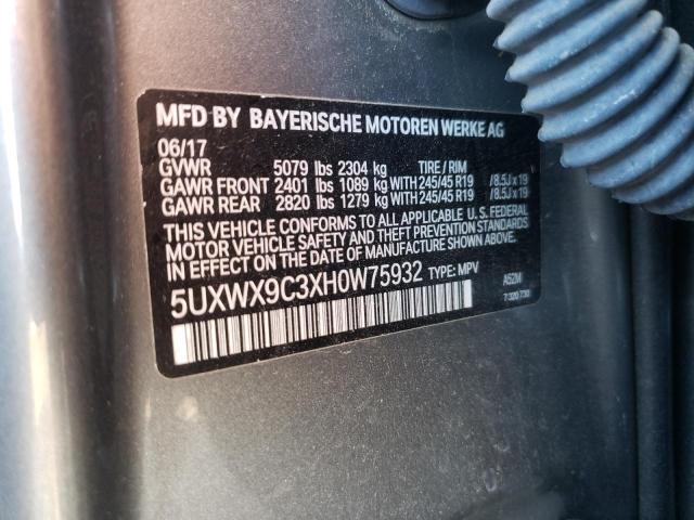 Photo 10 from auction – 2017 BMW X3 XDRIVE2 with VIN 5UXWX9C3XH0W75932