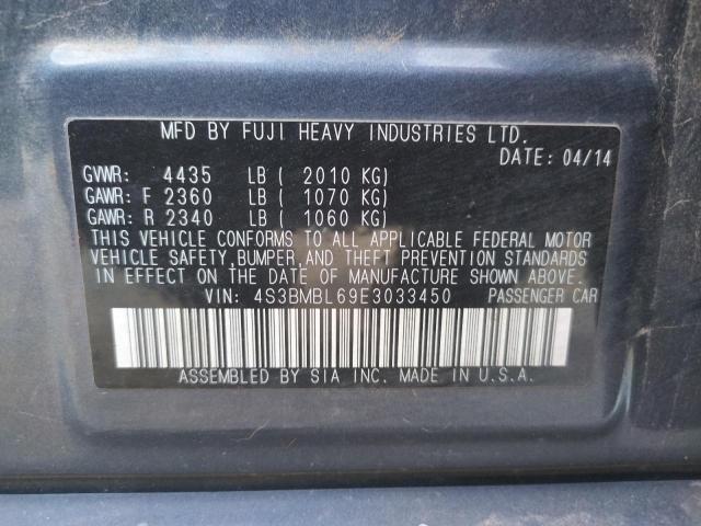 Photo 10 from auction – 2014 SUBARU LEGACY 2.5 with VIN 4S3BMBL69E3033450