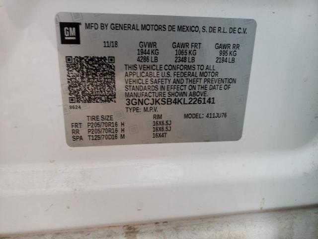 Photo 10 from auction – 2019 CHEVROLET TRAX LS with VIN 3GNCJKSB4KL226141