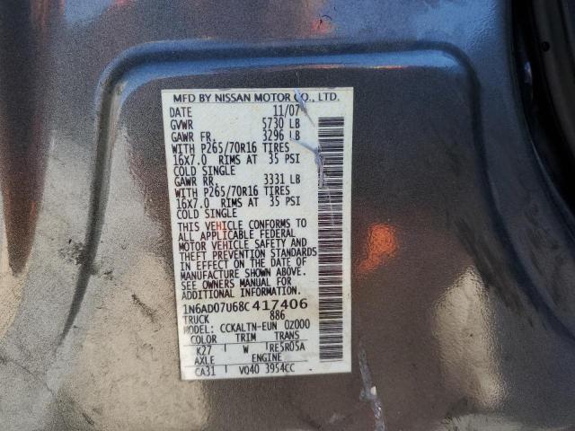 Photo 10 from auction – 2008 NISSAN FRONTIER C with VIN 1N6AD07U68C417406