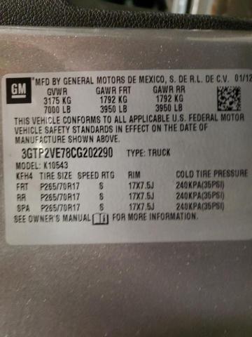 Photo 10 from auction – 2012 GMC SIERRA K15 with VIN 3GTP2VE78CG202290