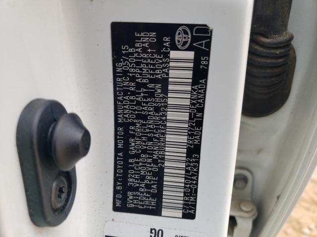 Photo 10 from auction – 2015 TOYOTA COROLLA L with VIN 2T1BURHEXFC432157