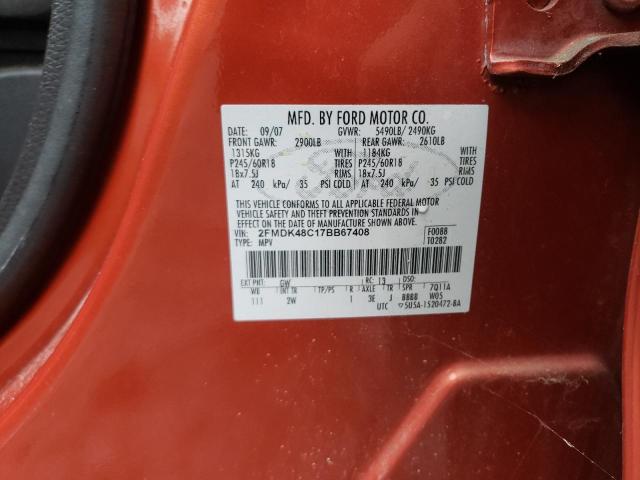 Photo 10 from auction – 2007 FORD EDGE with VIN 2FMDK48C17BB67408