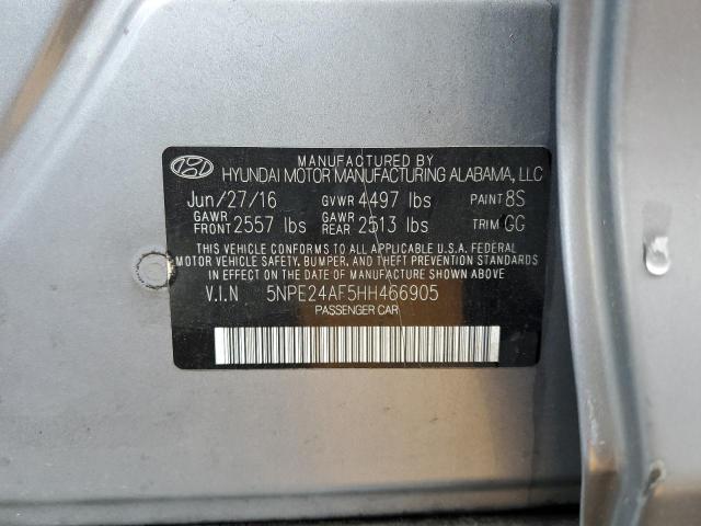 Photo 10 from auction – 2017 HYUNDAI SONATA SE with VIN 5NPE24AF5HH466905