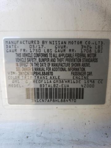 Photo 10 from auction – 2017 NISSAN VERSA S with VIN 3N1CN7AP8HL884970