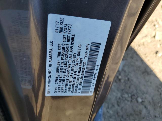 Photo 10 from auction – 2017 HONDA ODYSSEY EX with VIN 5FNRL5H60HB007130