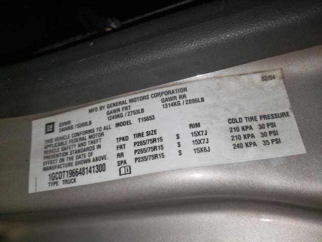 Photo 10 from auction – 2004 CHEVROLET COLORADO with VIN 1GCDT196648141300