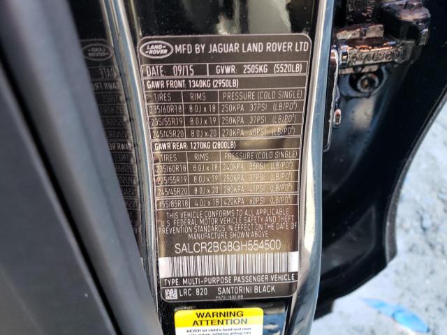Photo 10 from auction – 2016 LAND ROVER DISCOVERY with VIN SALCR2BG8GH554500