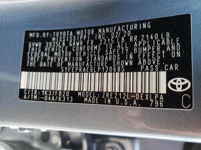 Photo 10 from auction – 2020 TOYOTA COROLLA LE with VIN 5YFEPRAE6LP120685