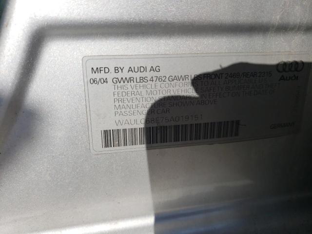 صورة رقم 10 من المزاد - 2005 AUDI A4 1.8T QU مع VIN WAULC68E75A019151