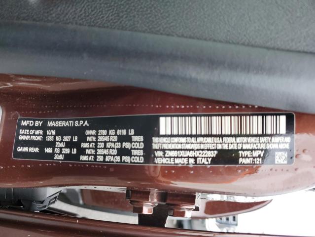 Photo 10 from auction – 2017 MASERATI LEVANTE with VIN ZN661XUA6HX222837