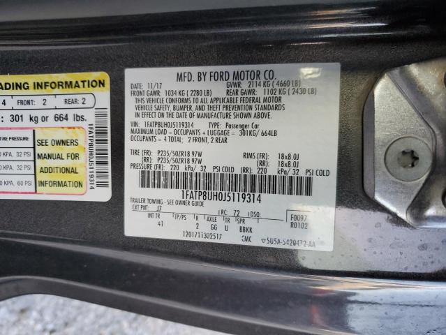 Photo 10 from auction – 2018 FORD MUSTANG with VIN 1FATP8UH0J5119314