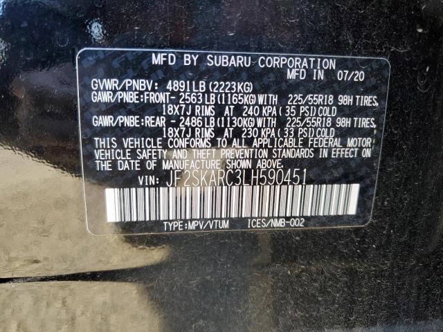 Photo 10 from auction – 2020 SUBARU FORESTER S with VIN JF2SKARC3LH590451