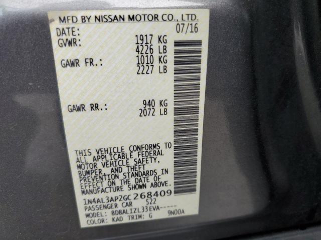 Photo 10 from auction – 2016 NISSAN ALTIMA 2.5 with VIN 1N4AL3AP2GC268409