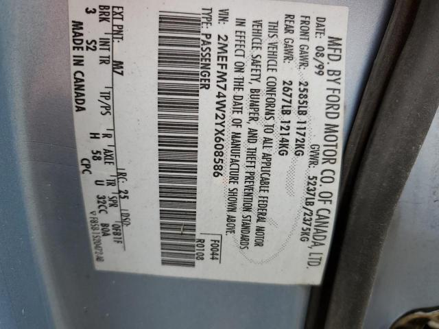 Photo 10 from auction – 2000 MERCURY GRAND MARQ with VIN 2MEFM74W2YX608586