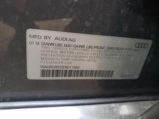 Photo 10 from auction – 2014 AUDI A8 L QUATT with VIN WAUR2AFD2EN011980