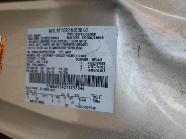 Photo 10 from auction – 2000 FORD WINDSTAR S with VIN 2FMDA5342YBC57046