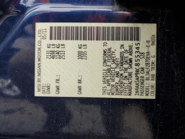 Photo 10 from auction – 2011 NISSAN MAXIMA S with VIN 1N4AA5AP9BC855345