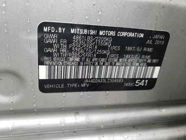Photo 10 from auction – 2020 MITSUBISHI OUTLANDER with VIN JA4AD2A33LZ004583