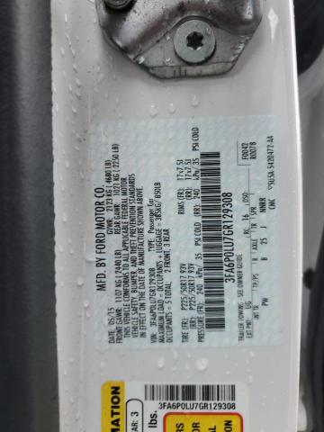 Photo 10 from auction – 2016 FORD FUSION SE with VIN 3FA6P0LU7GR129308
