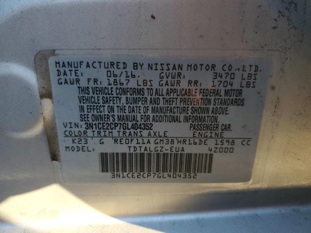 Photo 10 from auction – 2016 NISSAN VERSA NOTE with VIN 3N1CE2CP7GL404352