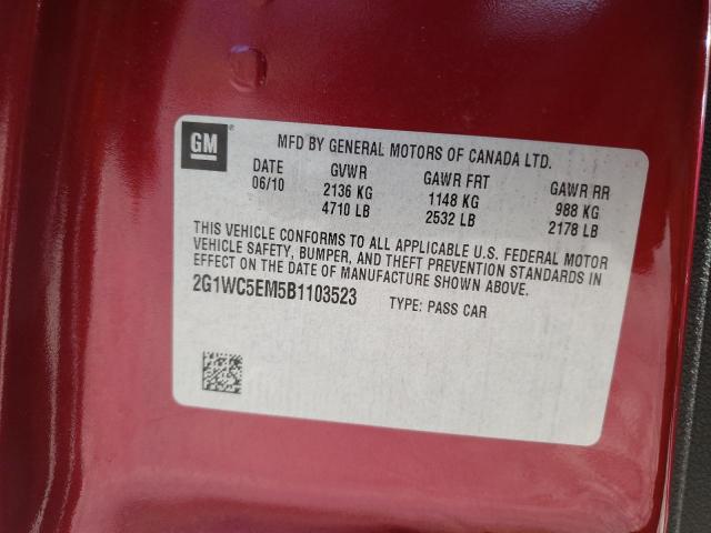 Photo 10 from auction – 2011 CHEVROLET IMPALA LTZ with VIN 2G1WC5EM5B1103523