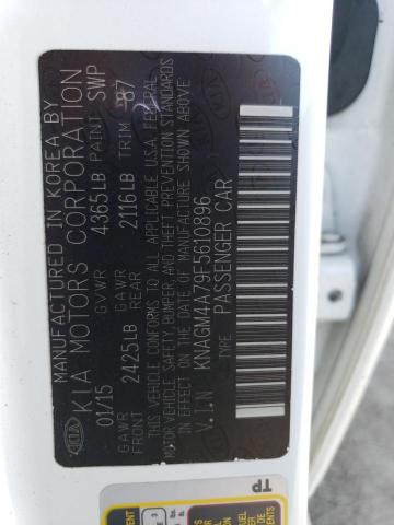 Photo 10 from auction – 2015 KIA OPTIMA LX with VIN KNAGM4A79F5610896