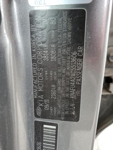 Photo 10 from auction – 2012 KIA FORTE EX with VIN KNAFU4A2XC5513606