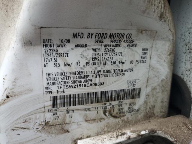 Photo 10 from auction – 2009 FORD F250 SUPER with VIN 1FTSW21519EA09593