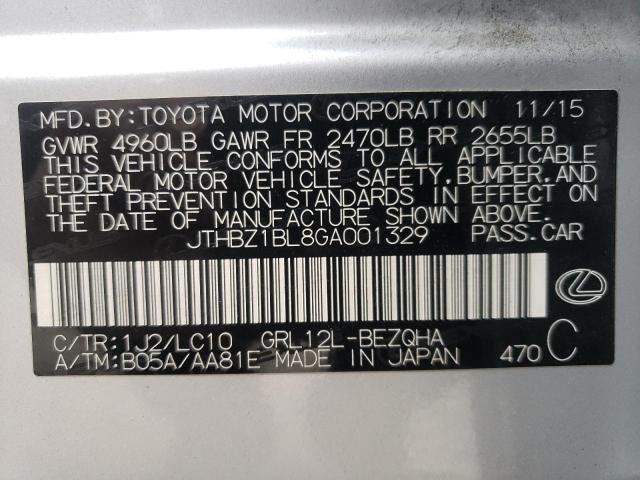 Photo 10 from auction – 2016 LEXUS GS 350 BAS with VIN JTHBZ1BL8GA001329