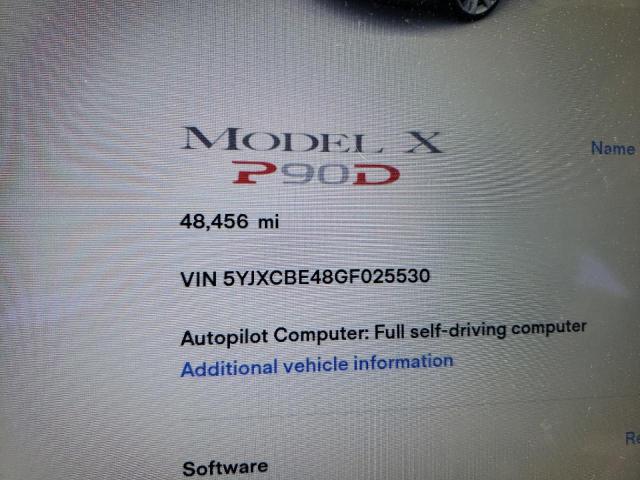 Photo 8 from auction – 2016 TESLA MODEL X with VIN 5YJXCBE48GF025530