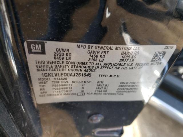 Photo 10 from auction – 2010 GMC ACADIA SLE with VIN 1GKLVLED0AJ251645