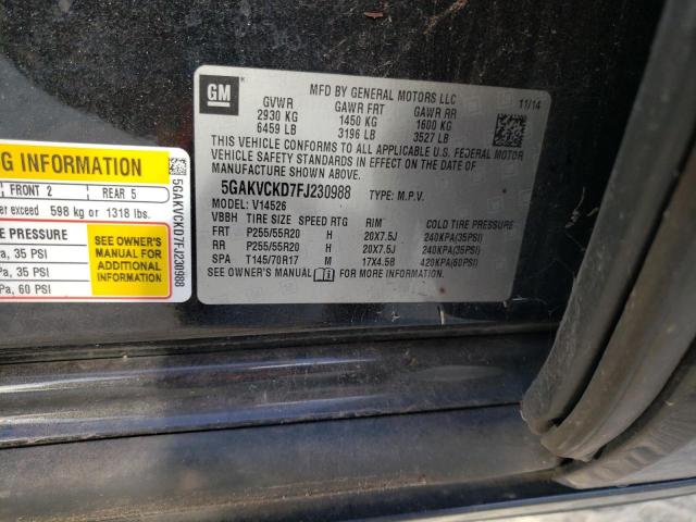 Photo 10 from auction – 2015 BUICK ENCLAVE with VIN 5GAKVCKD7FJ230988