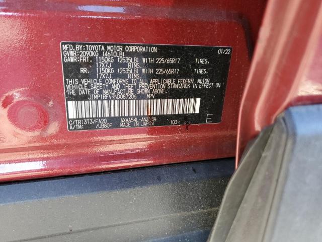 Photo 10 from auction – 2022 TOYOTA RAV4 XLE with VIN JTMP1RFV9ND087206