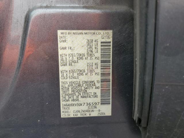 Photo 10 from auction – 2016 NISSAN FRONTIER S with VIN 1N6AD0EV3GN736597