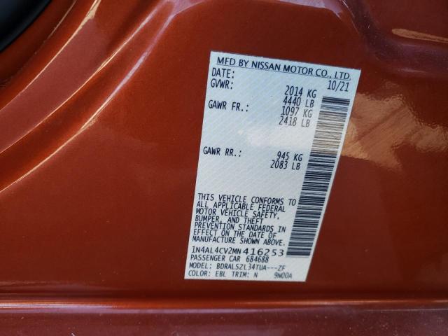 Photo 10 from auction – 2021 NISSAN ALTIMA SR with VIN 1N4AL4CV2MN416253
