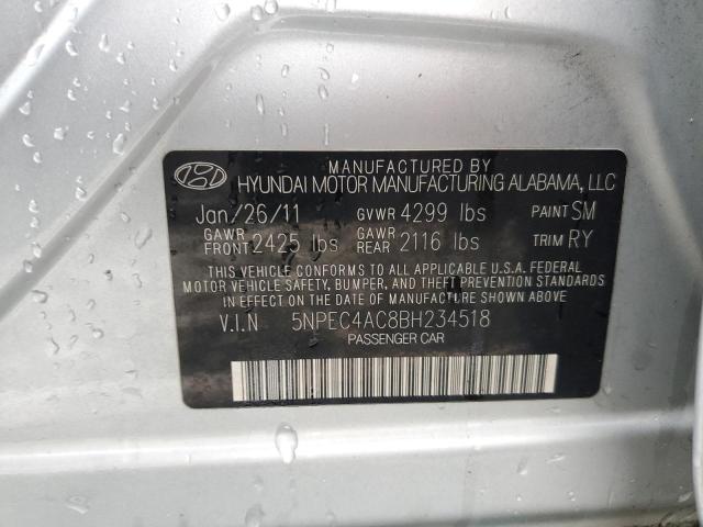 Foto 10 de la subasta – 2011 HYUNDAI SONATA SE con VIN 5NPEC4AC8BH234518