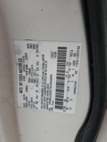 Photo 10 from auction – 2010 FORD EXPLORER S with VIN 1FMEU3DE7AUA02559