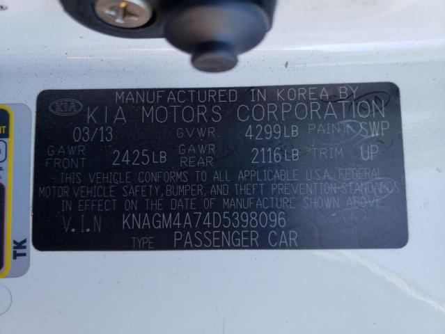 Photo 10 from auction – 2013 KIA OPTIMA LX with VIN KNAGM4A74D5398096
