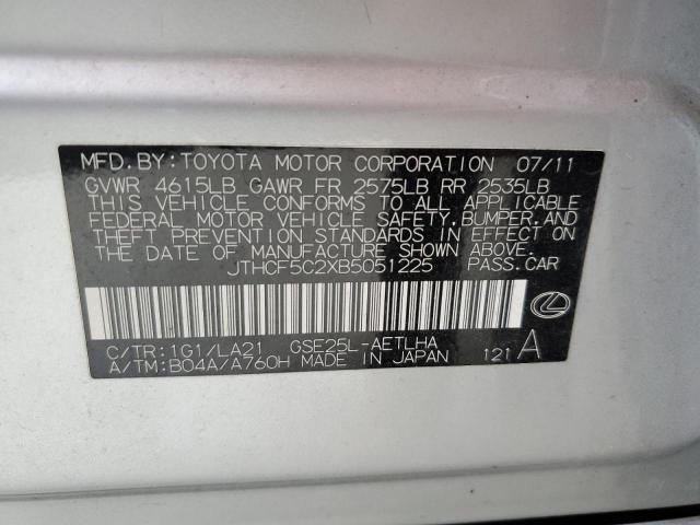 Photo 10 from auction – 2011 LEXUS IS 250 with VIN JTHCF5C2XB5051225