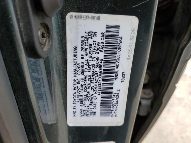 Photo 10 from auction – 2003 TOYOTA CAMRY LE with VIN 4T1BE32K03U699648